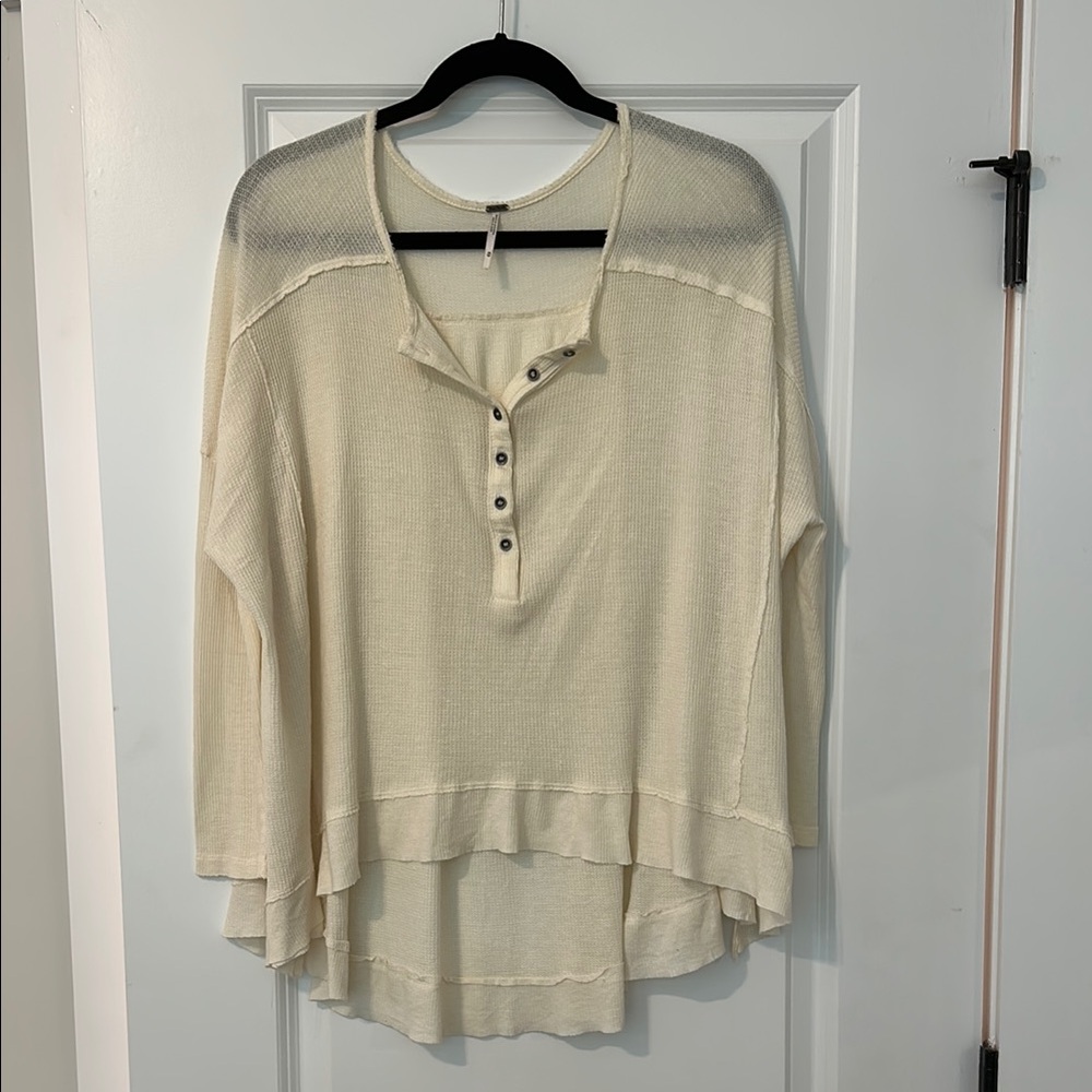 Free People Women’s  Cream Button-Up Top